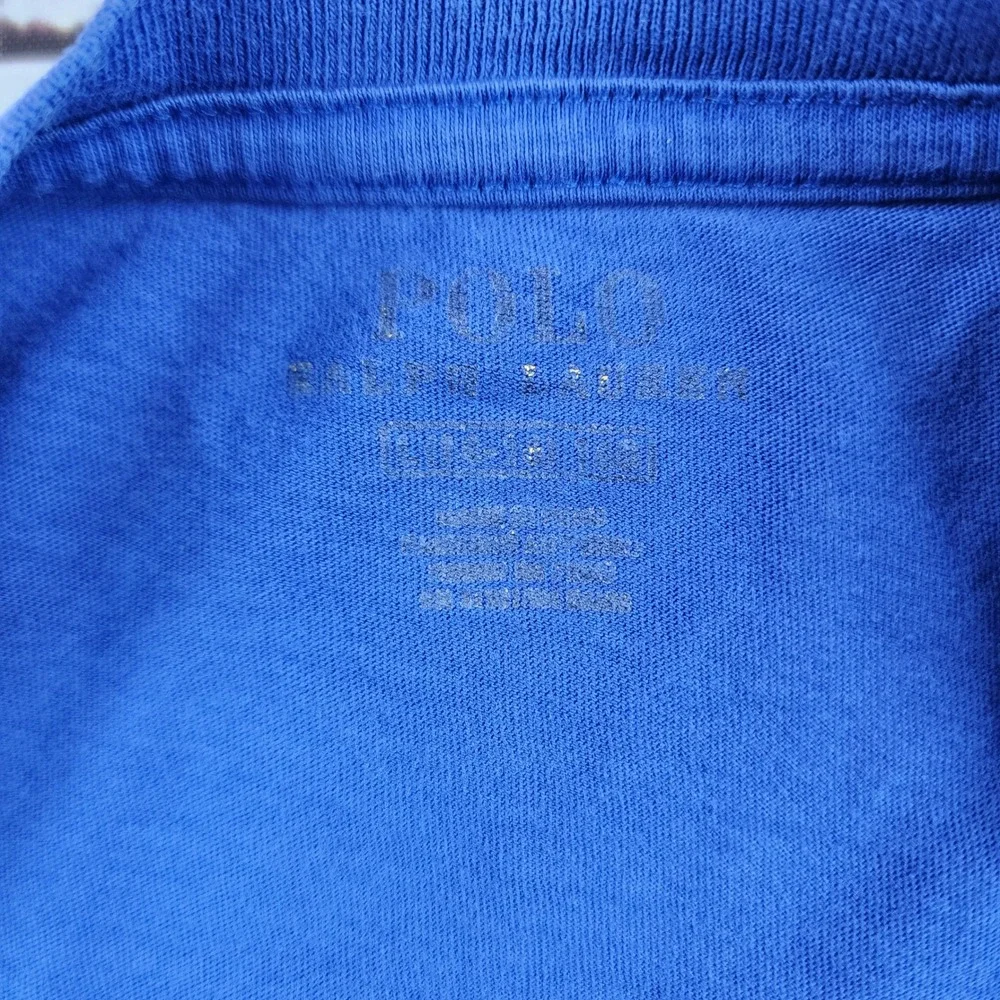 Polo Ralph Lauren‎ Boys Youth Large Blue Graphic Tee 1967 Athl Dept T-Shirt